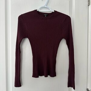 NWOT Dynamite Ribbed Long Sleeve Top in Deep Burgundy